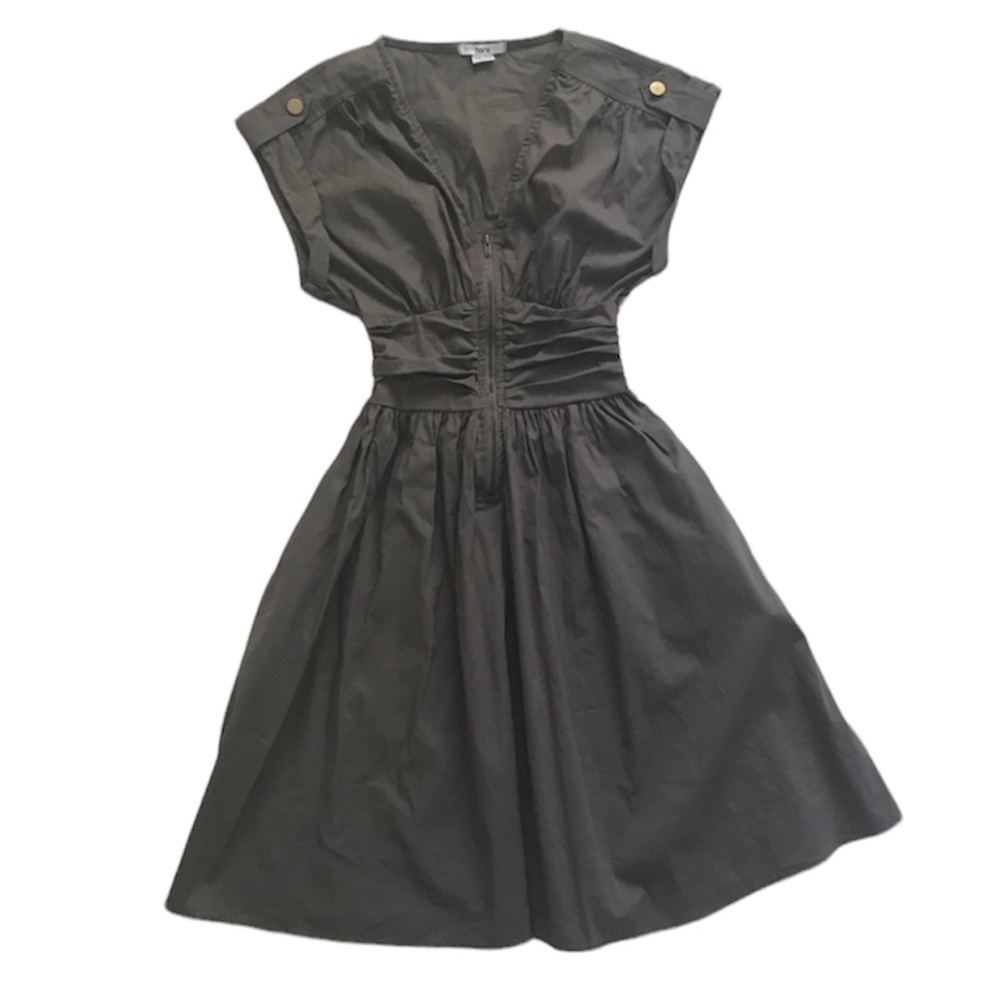 Bar III grey/army green short sleeve dress